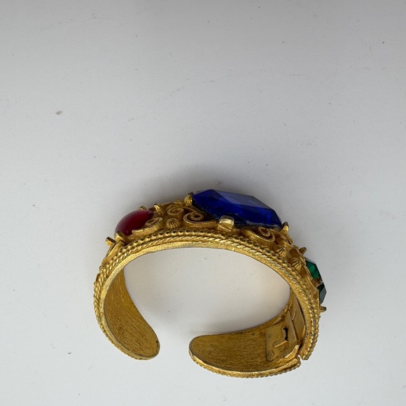 Vintage Maresco Jeweled Chain Necklace and unsigned Matching Cuff - Picture 8 of 15